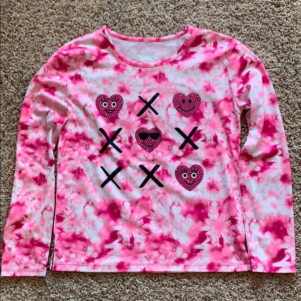 Justice printed tie dye long sleeve tee